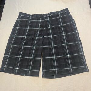 Nike Black and Blue Flat Front Shorts